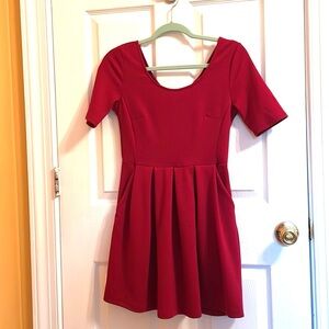 Ruby Pleated mini dress with pockets , size medium